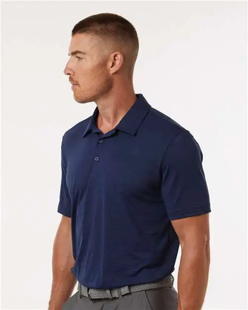 Adidas A704 Textured Stripe Polo - Dark Blue
