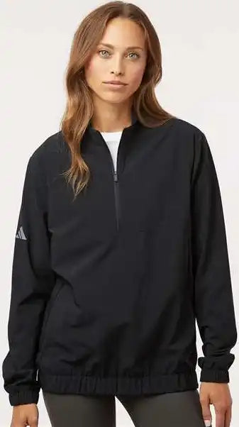 Adidas A706 Women’s Woven Half Zip Pullover Black