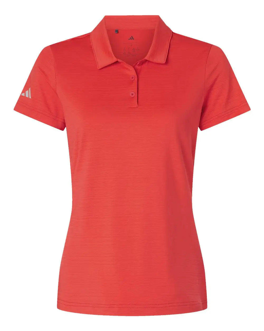 Adidas A707 Women’s Textured Stripe Polo - Bright Red