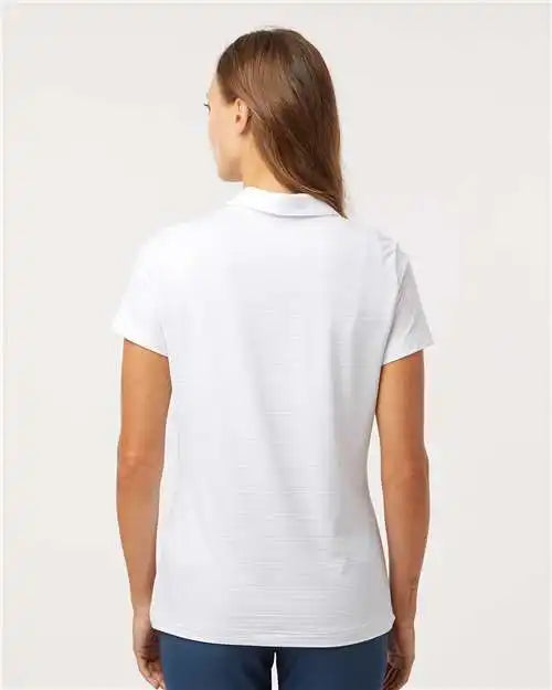 Adidas A707 Women’s Textured Stripe Polo - White