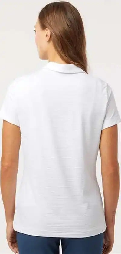 Adidas A707 Women’s Textured Stripe Polo - White
