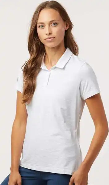 Adidas A707 Women’s Textured Stripe Polo - White