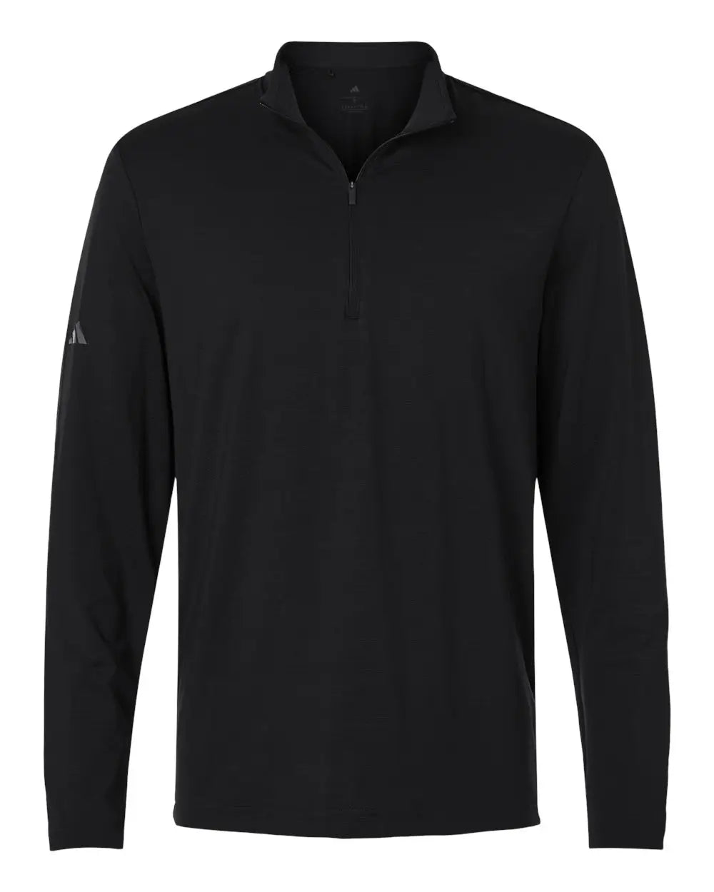 Adidas A708 Men’s Textured Stripe Quarter-zip Pullover - Black - Adult s