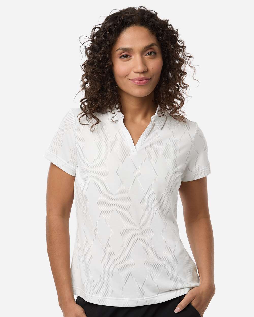 Adidas A727 Women’s Textured Jacquard Polo - White