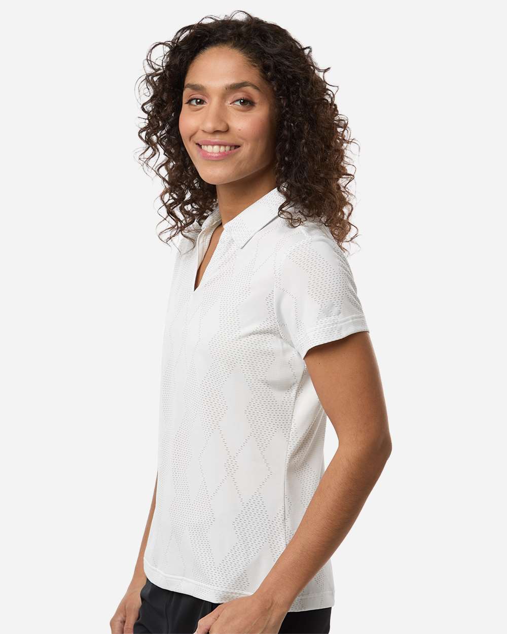 Adidas A727 Women’s Textured Jacquard Polo - White