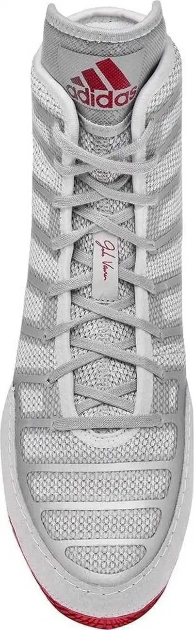 Adidas Adizero Varner Wrestling Shoes - White Red - 7.5
