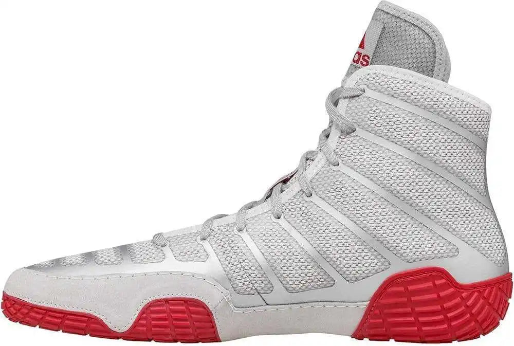 Adidas Adizero Varner Wrestling Shoes - White Red - 7.5