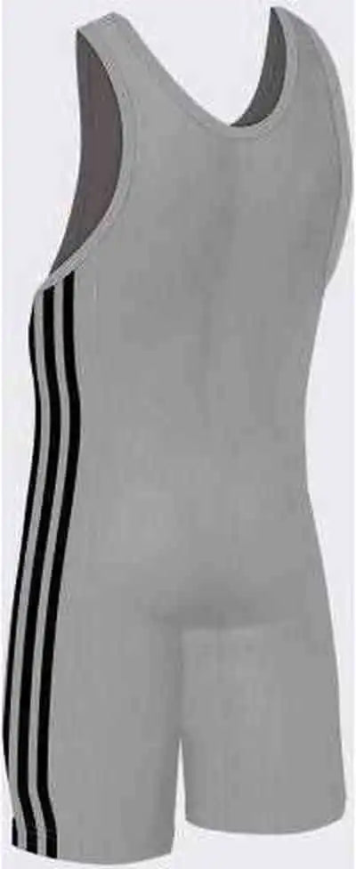 Adidas As102s 3 Stripe Wrestling Singlet - Gray Black