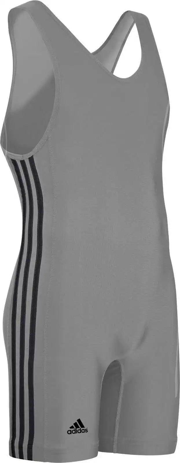 Adidas As102s 3 Stripe Wrestling Singlet - Gray Black