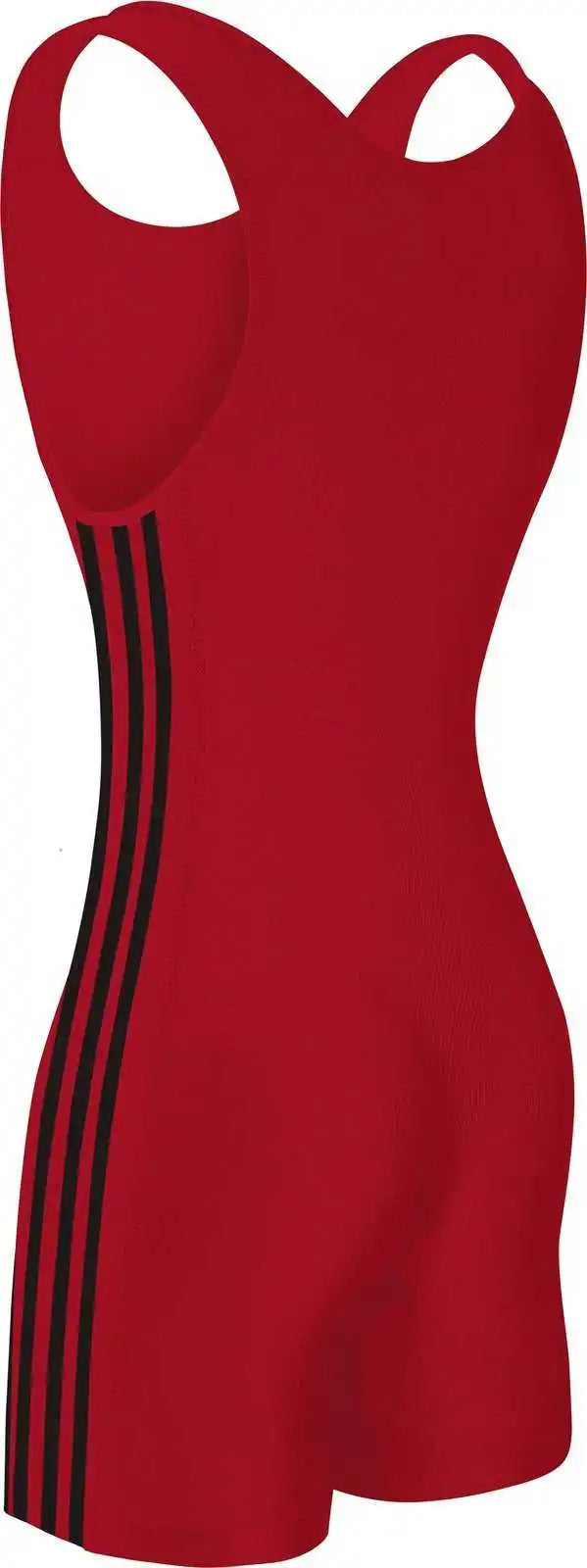 Adidas As102s 3 Stripe Wrestling Singlet - Red Black