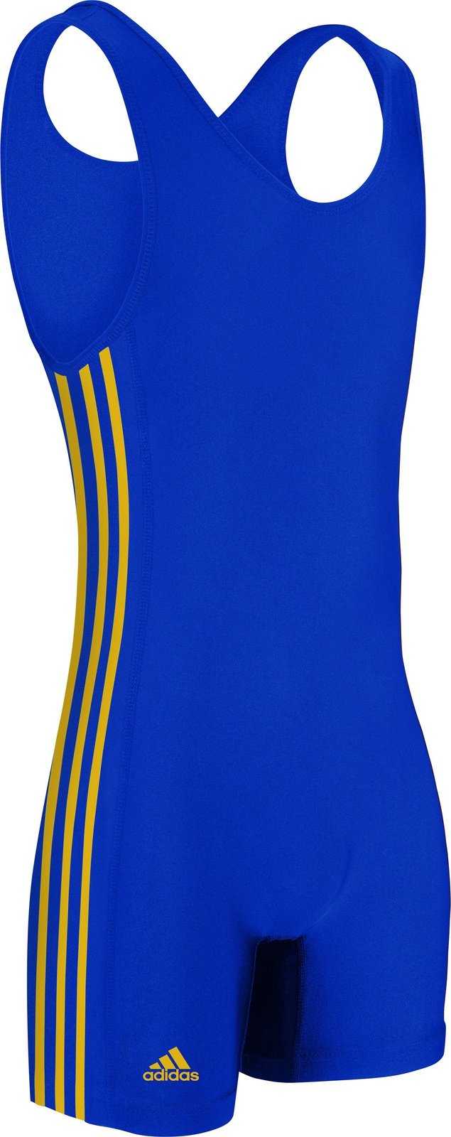 Adidas As102s 3 Stripe Wrestling Singlet - Royal Athletic Gold