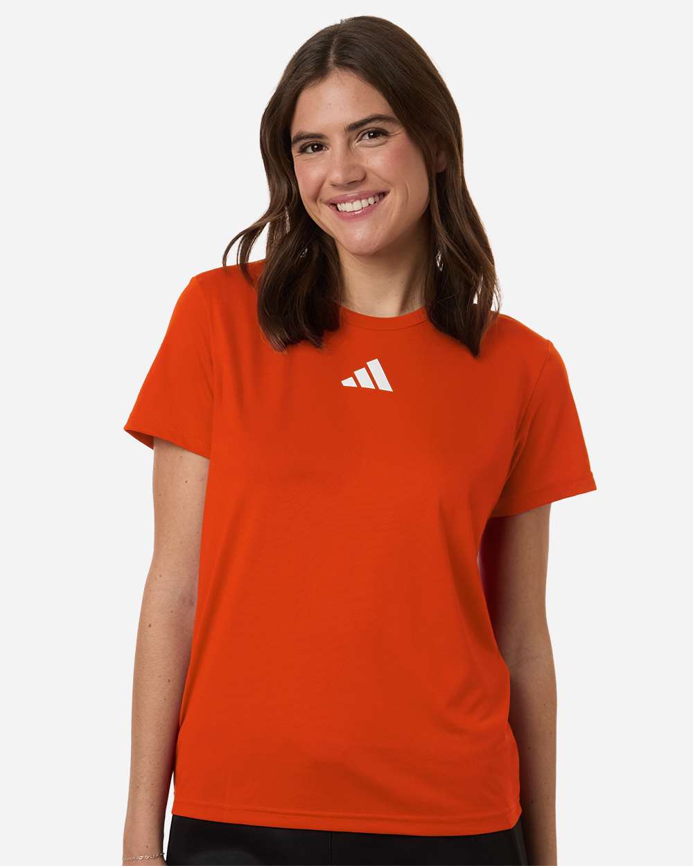 Adidas At102 Women’s Pregame T-shirt - Collegiate Orange White