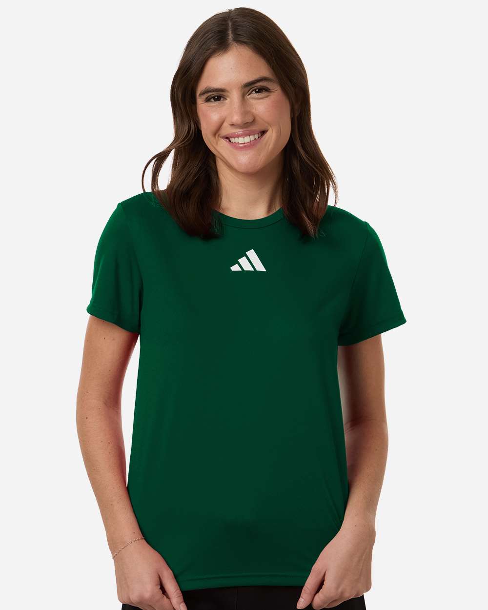Adidas At102 Women’s Pregame T-shirt - Dark Green White