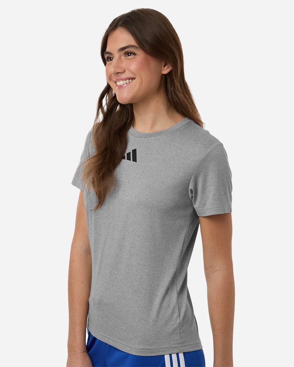 Adidas At102 Women’s Pregame T-shirt - Medium Grey Heather Black