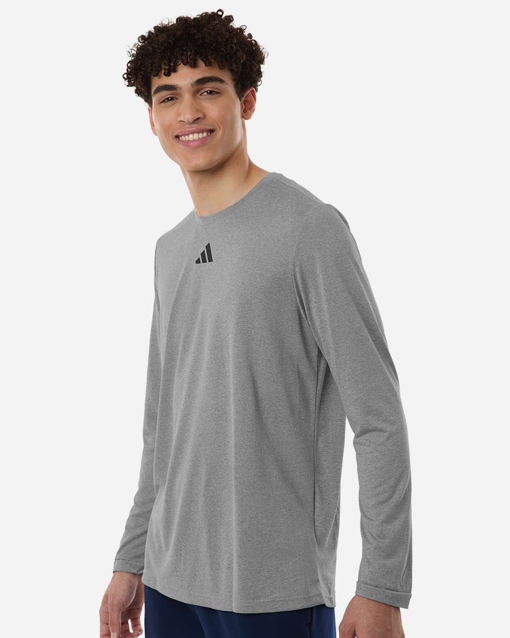 Adidas At104 Men’s Pregame Long Sleeve T-shirt - Medium Grey Heather Black