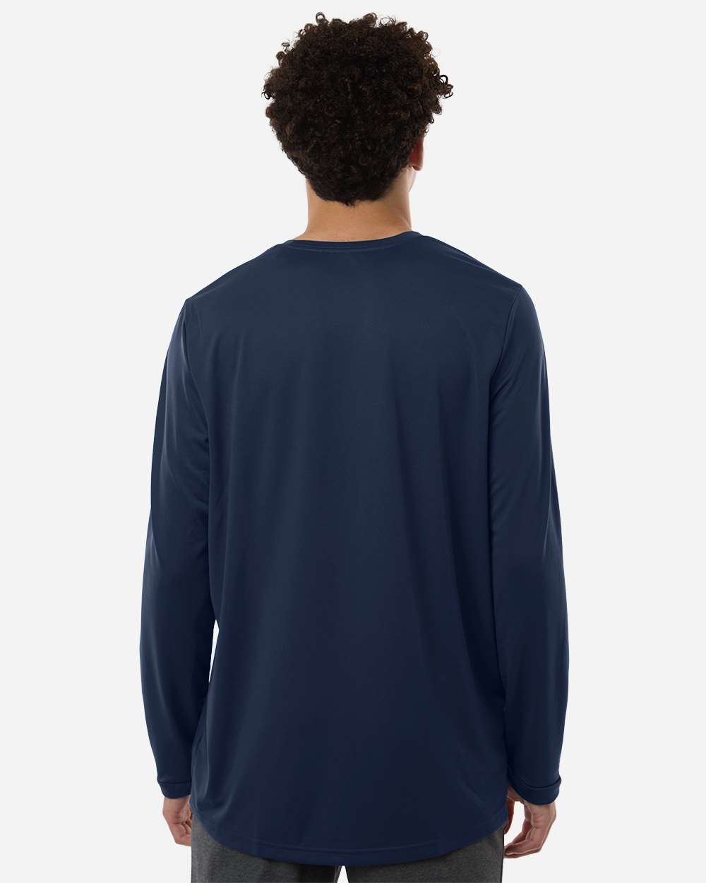 Adidas At104 Men’s Pregame Long Sleeve T-shirt - Team Navy Blue White