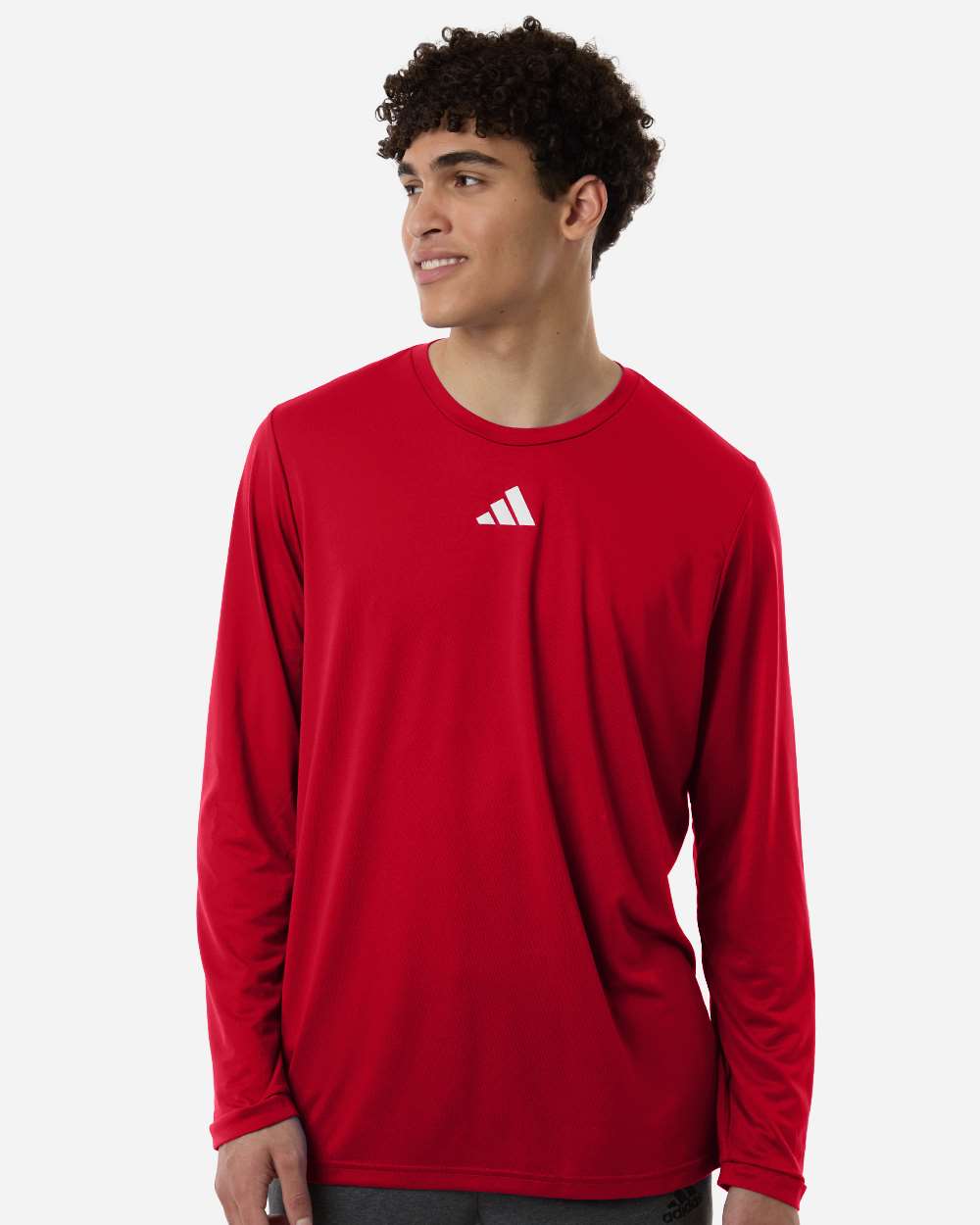 Adidas At104 Men’s Pregame Long Sleeve T-shirt - Team Power Red White