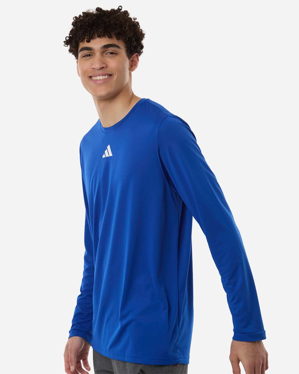 Adidas At104 Men’s Pregame Long Sleeve T-shirt - Team Royal Blue White
