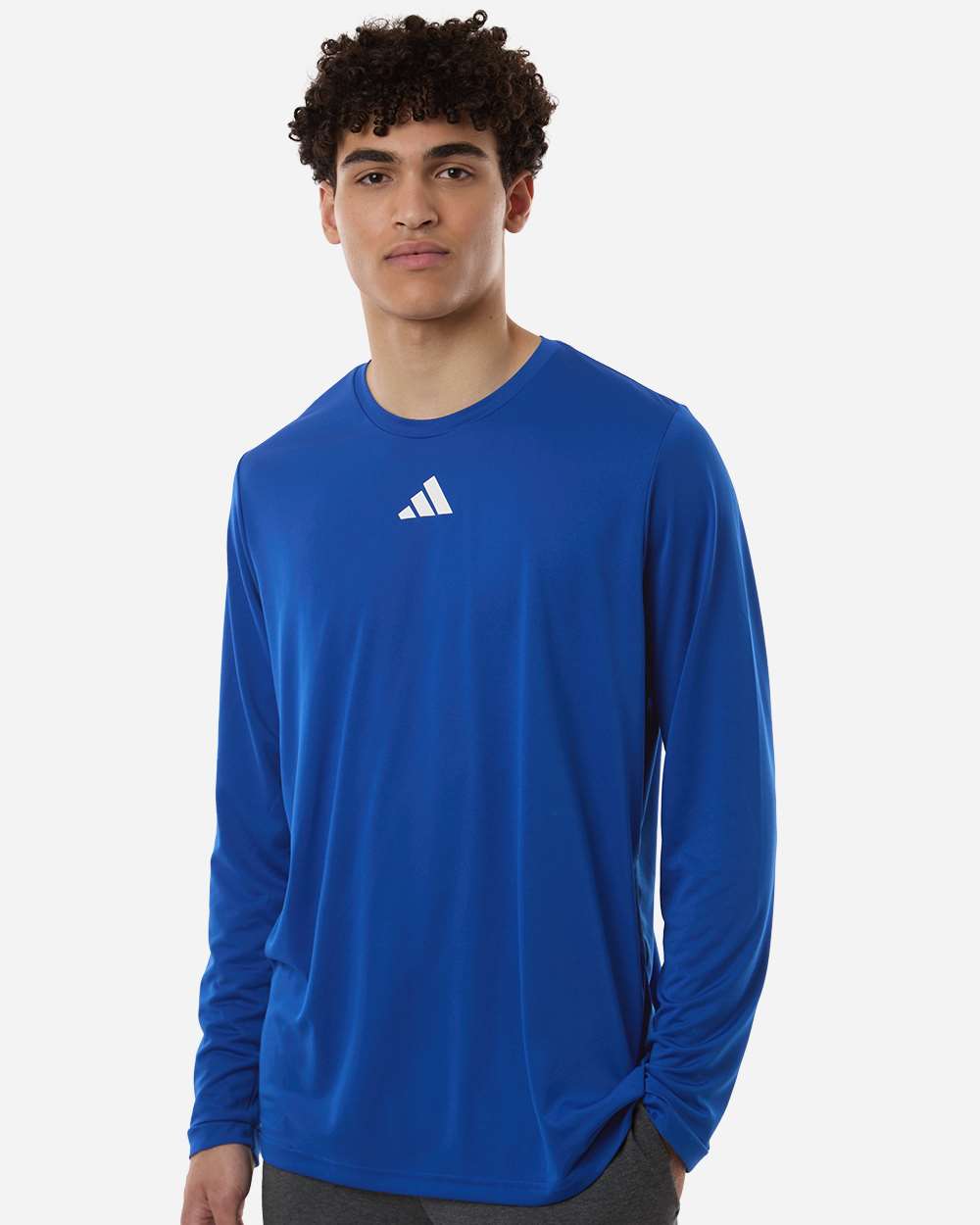Adidas At104 Men’s Pregame Long Sleeve T-shirt - Team Royal Blue White