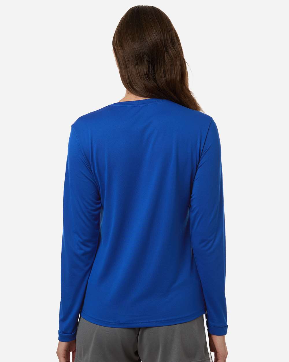 Adidas At105 Women’s Pregame Scoop Neck Long Sleeve T-shirt - Team Royal Blue White