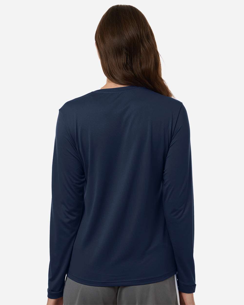 Adidas At105 Women’s Pregame Scoop Neck Long Sleeve T-shirt - Team Navy Blue White