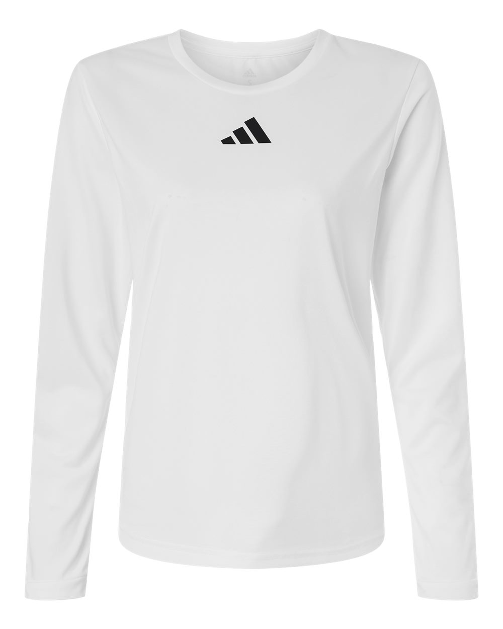 Adidas At105 Women’s Pregame Scoop Neck Long Sleeve T-shirt - White Black