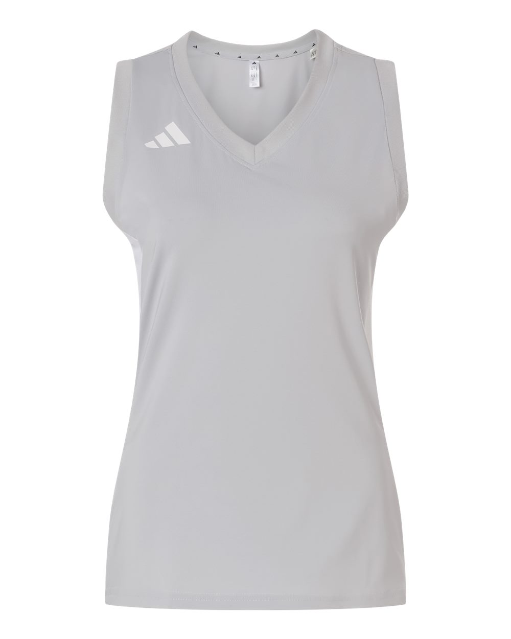Adidas At120 Women’s Quickset V-neck Sleeveless Jersey - Team Light Grey White
