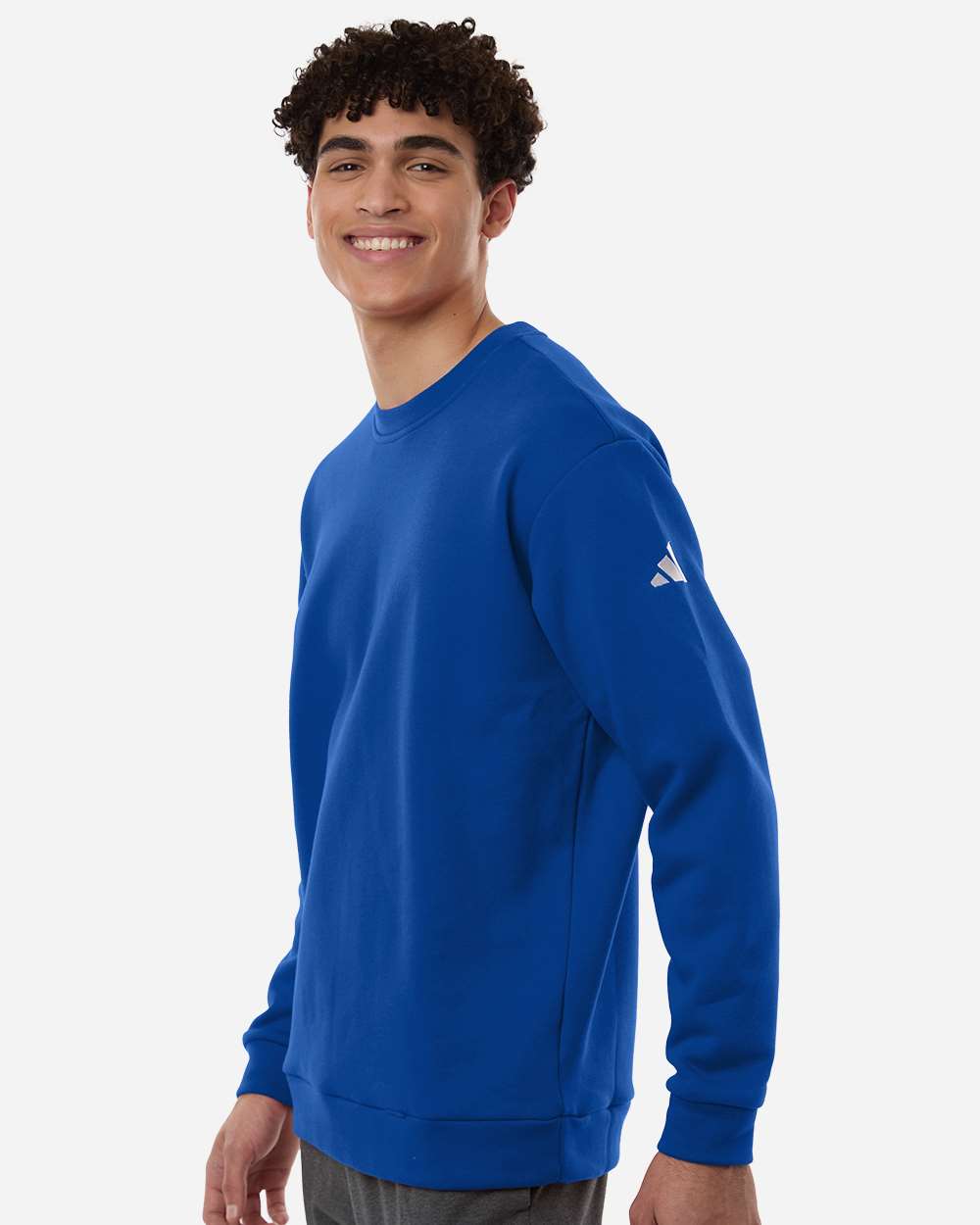 Adidas At200 Men’s Fleece Crewneck Sweatshirt - Team Royal Blue White