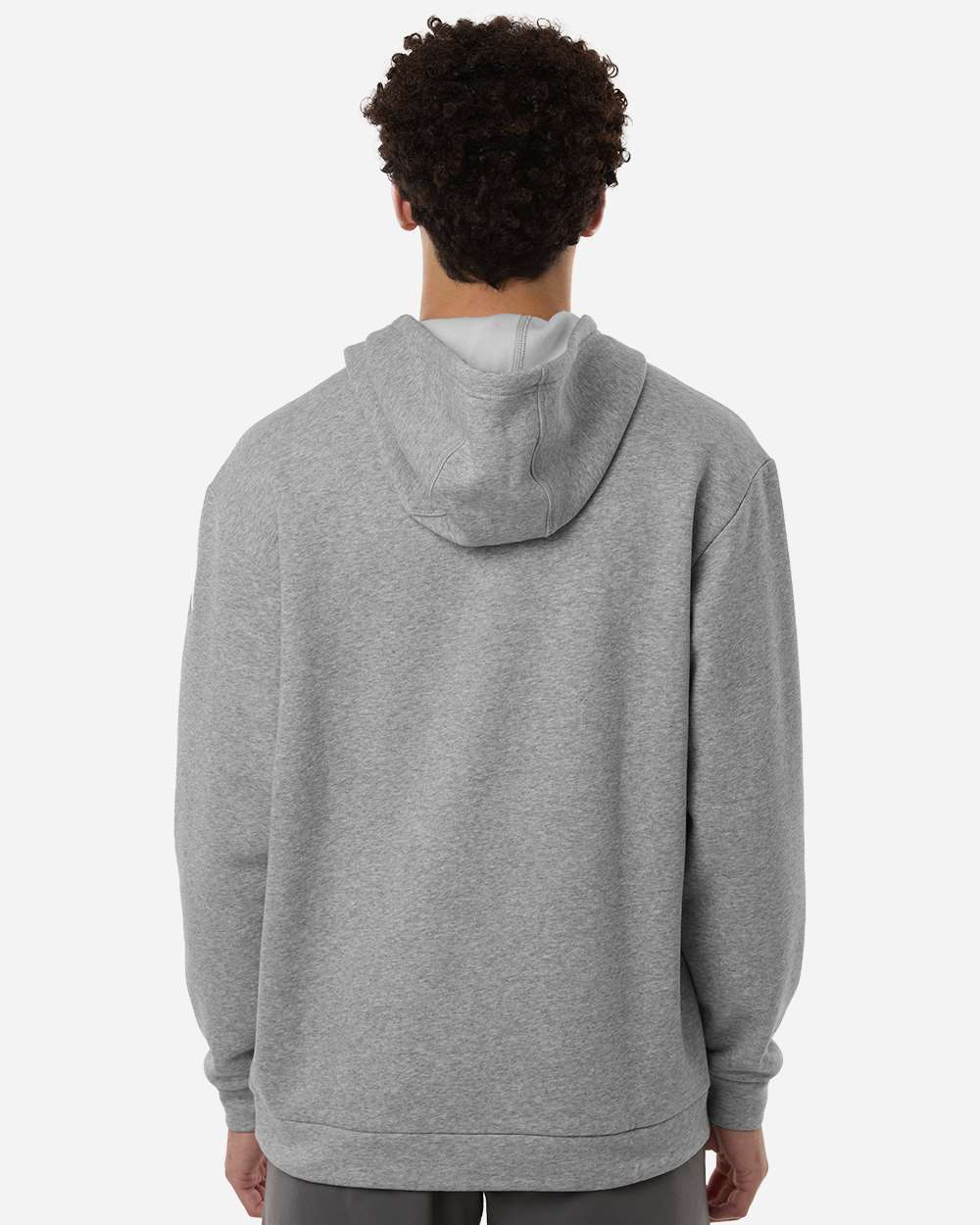 Adidas At203 Men’s Fleece Hooded Sweatshirt - Medium Grey Heather White