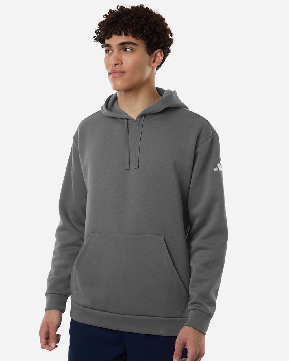 Adidas At203 Men’s Fleece Hooded Sweatshirt - Team Grey Four White