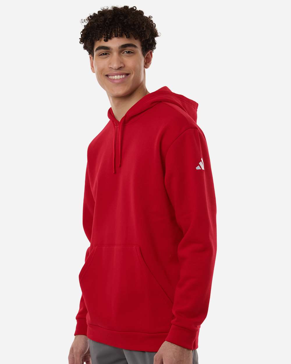 Adidas At203 Men’s Fleece Hooded Sweatshirt - Team Power Red White