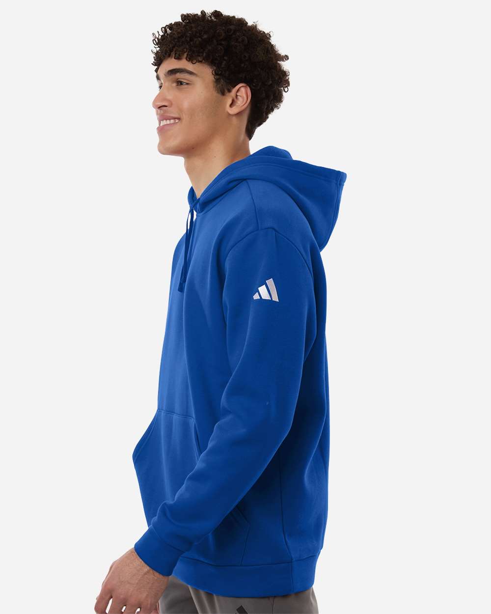 Adidas At203 Men’s Fleece Hooded Sweatshirt - Team Royal Blue White