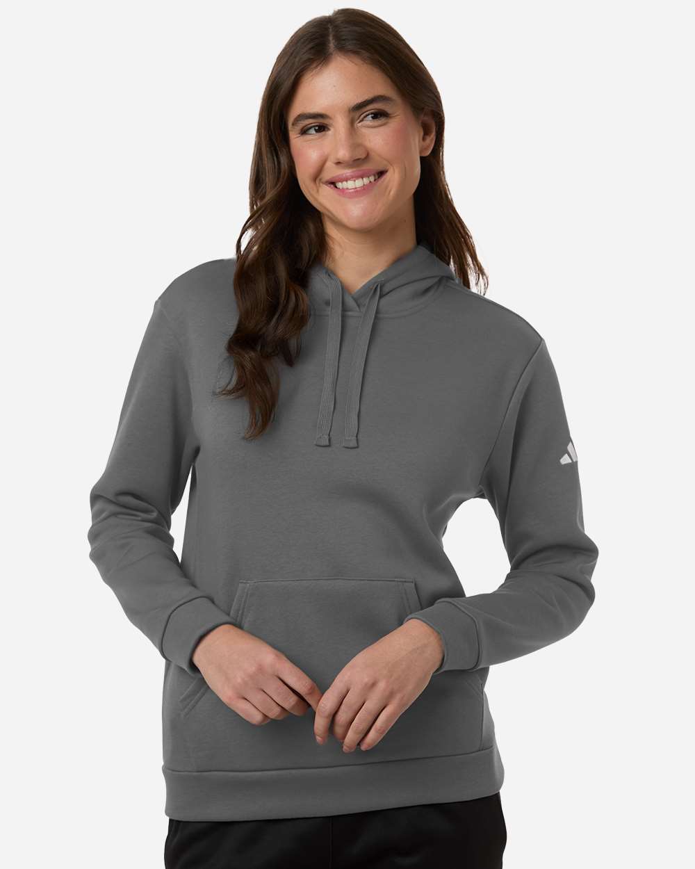 Adidas At204 Women’s Fleece Hooded Sweatshirt - Team Grey Four White