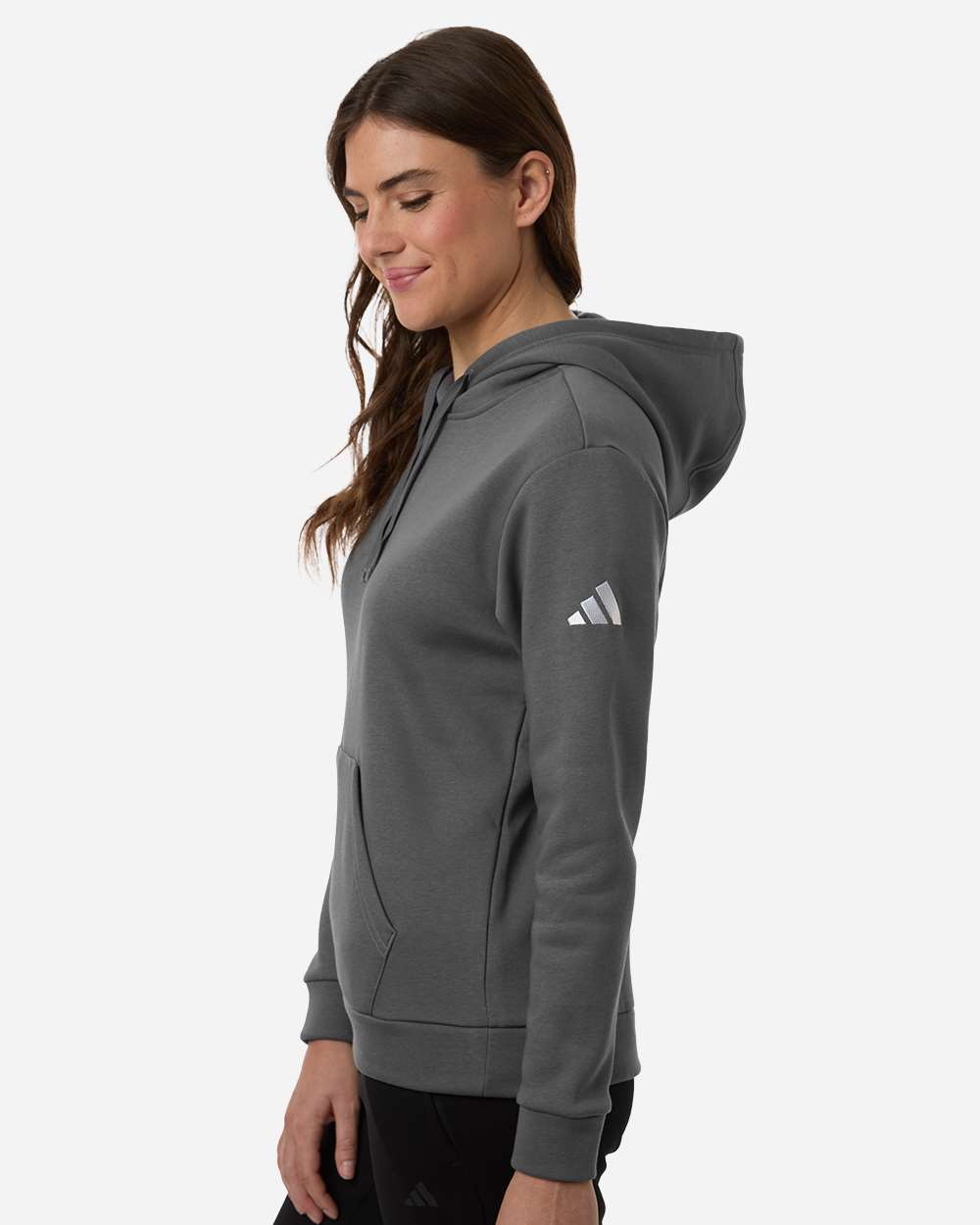 Adidas At204 Women’s Fleece Hooded Sweatshirt - Team Grey Four White