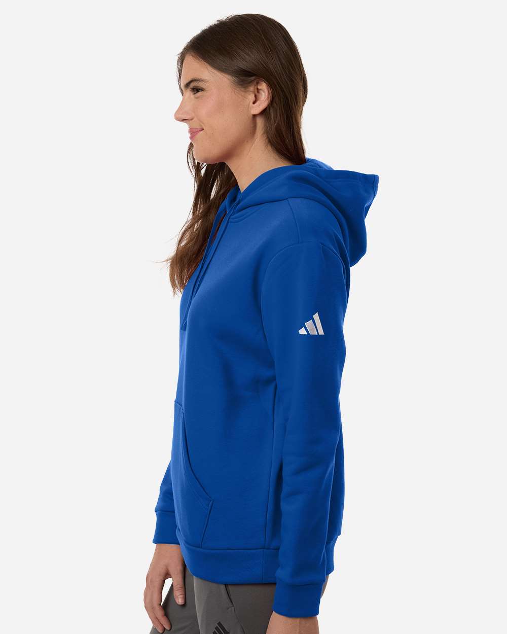 Adidas At204 Women’s Fleece Hooded Sweatshirt - Team Royal Blue White