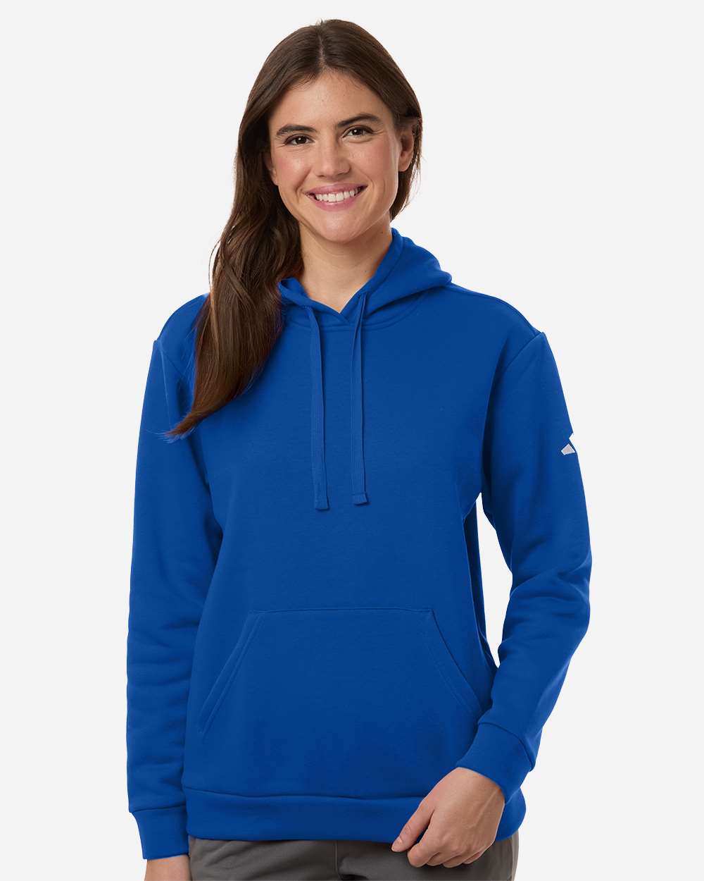 Adidas At204 Women’s Fleece Hooded Sweatshirt - Team Royal Blue White