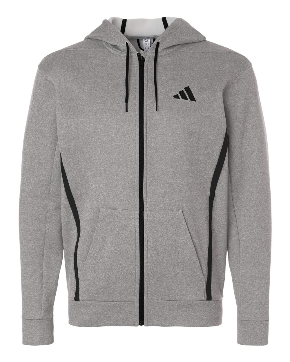 Adidas At208 Men’s Game & Go Fleece Full-zip Hooded Sweatshirt - Medium Grey Heather