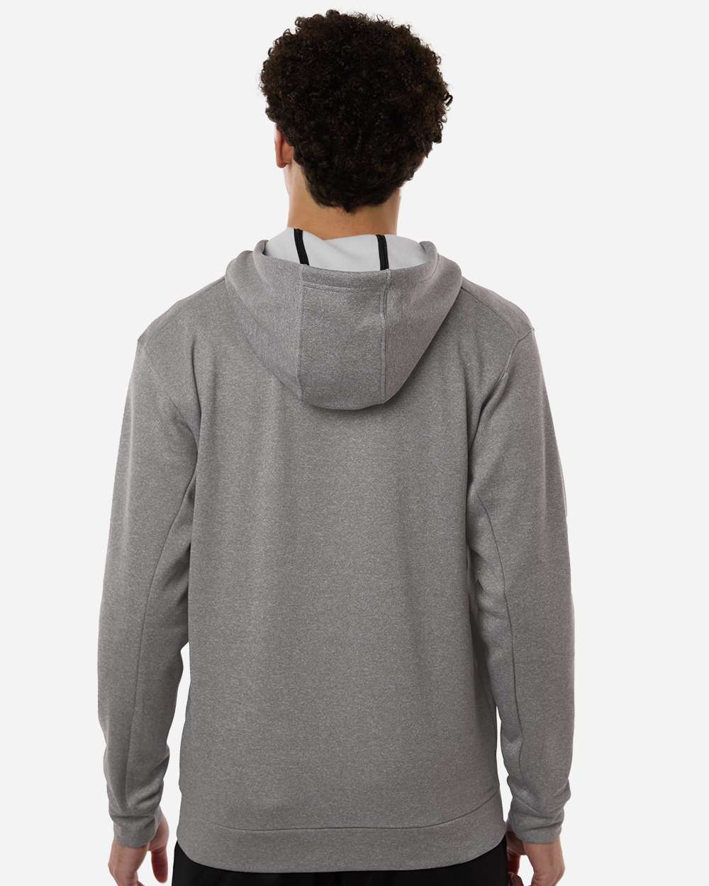 Adidas At208 Men’s Game & Go Fleece Full-zip Hooded Sweatshirt - Medium Grey Heather