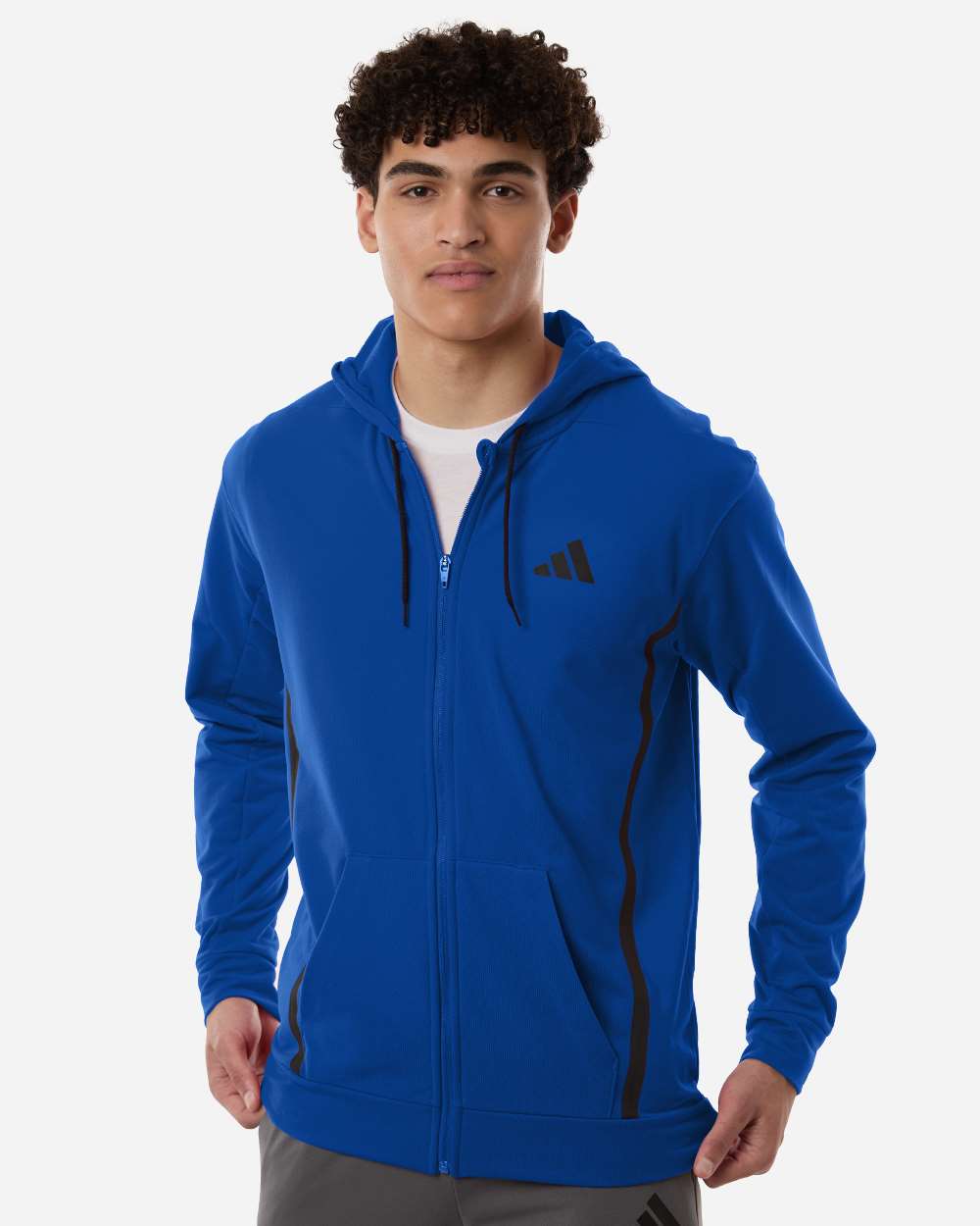 Adidas At208 Men’s Game & Go Fleece Full-zip Hooded Sweatshirt - Team Royal Blue