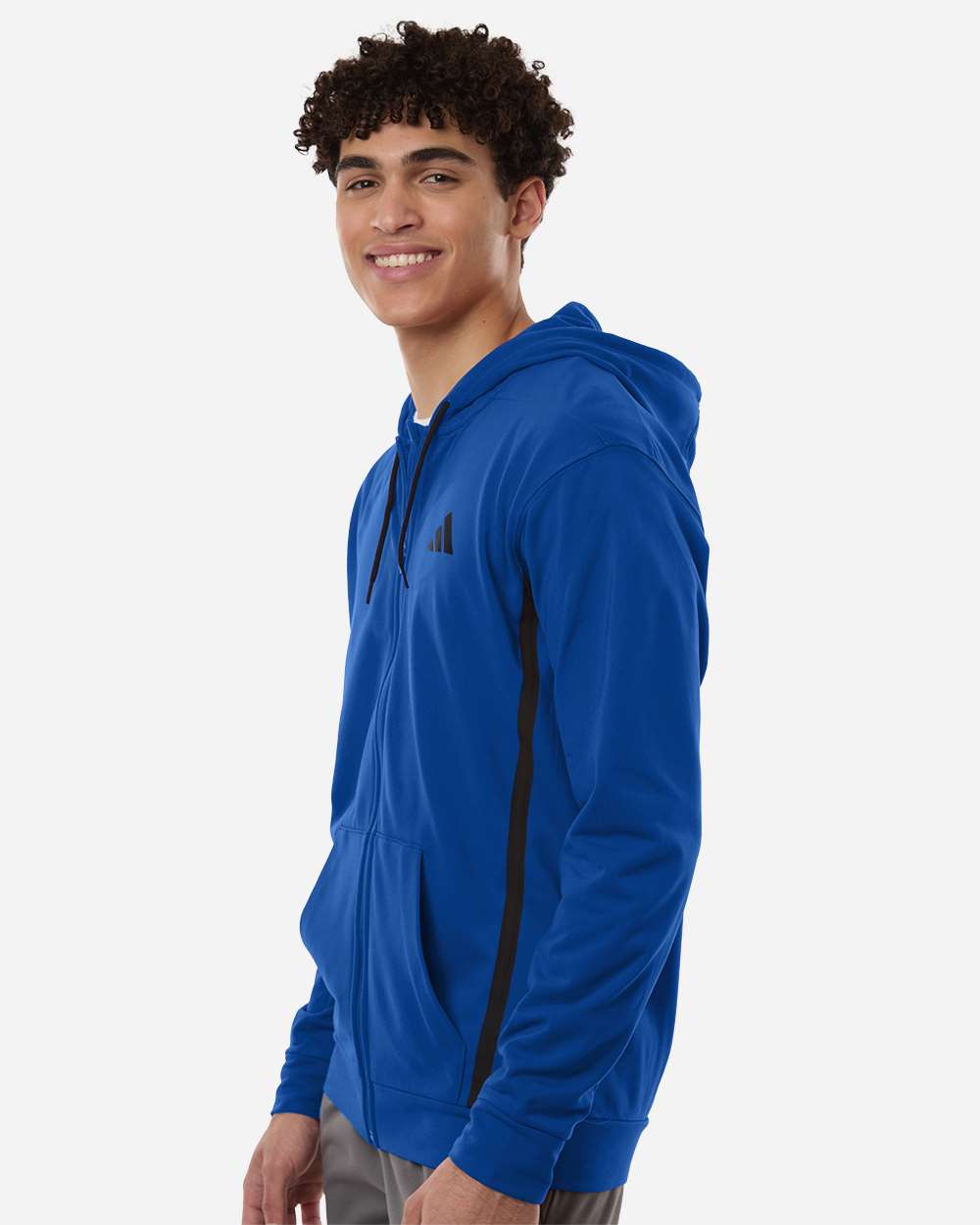 Adidas At208 Men’s Game & Go Fleece Full-zip Hooded Sweatshirt - Team Royal Blue