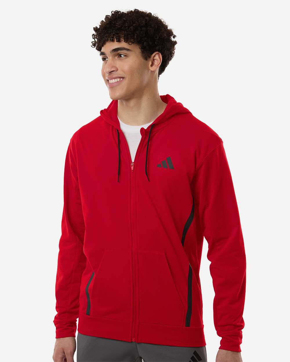 Adidas At208 Men’s Game & Go Fleece Full-zip Hooded Sweatshirt - Team Power Red