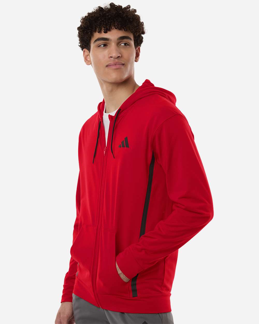 Adidas At208 Men’s Game & Go Fleece Full-zip Hooded Sweatshirt - Team Power Red