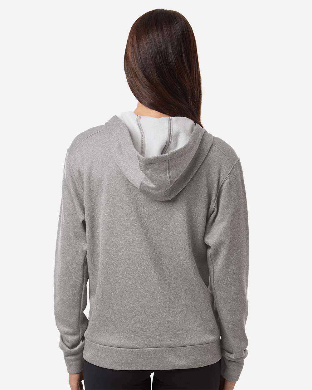 Adidas At209 Women’s Game & Go Fleece Full-zip Hooded Sweatshirt - Medium Grey Heather Black