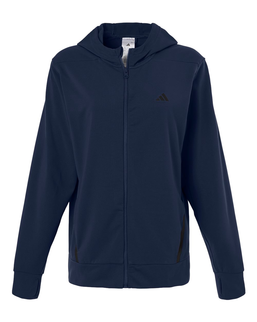 Adidas At209 Women’s Game & Go Fleece Full-zip Hooded Sweatshirt - Team Navy Blue Black
