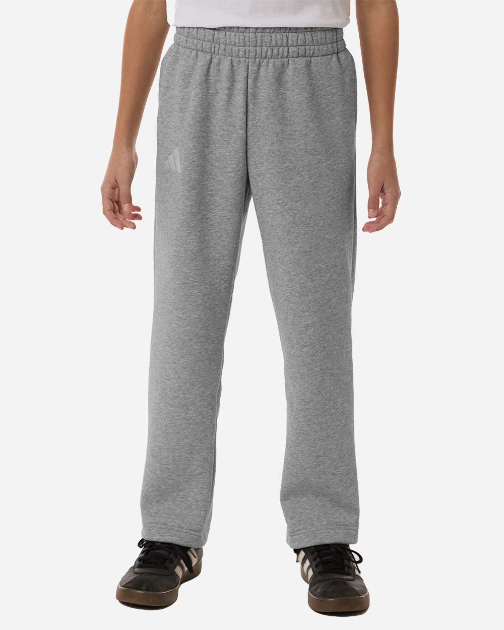 Adidas At217 Youth Fleece Sweatpants - Medium Grey Heather White