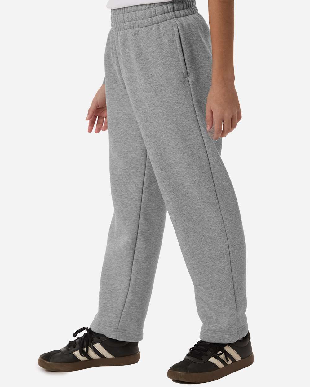 Adidas At217 Youth Fleece Sweatpants - Medium Grey Heather White
