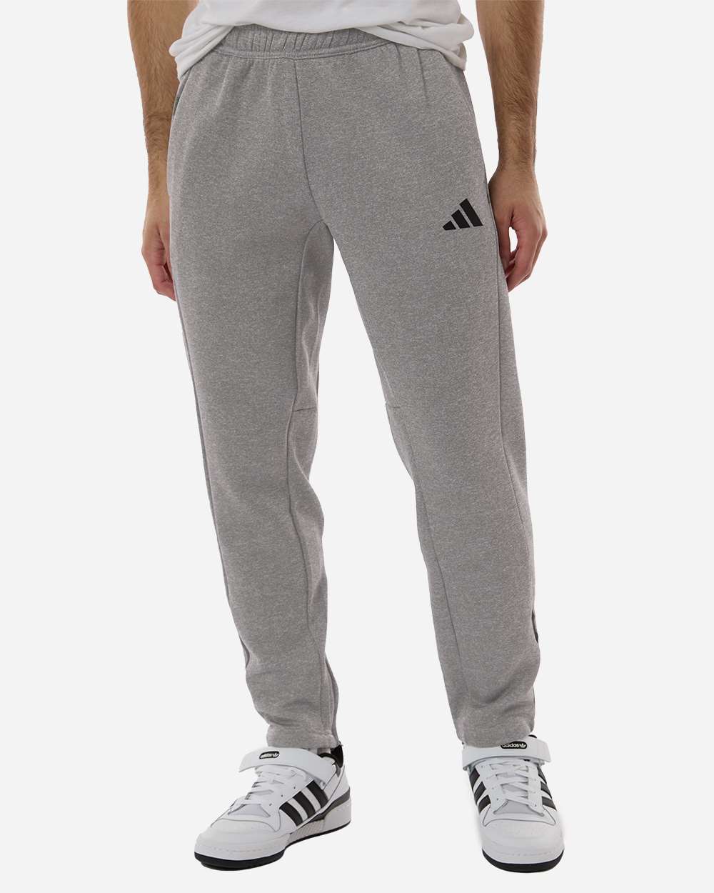 Adidas At218 Men’s Game & Go Fleece 3-bar Sweatpants - Medium Grey Heather