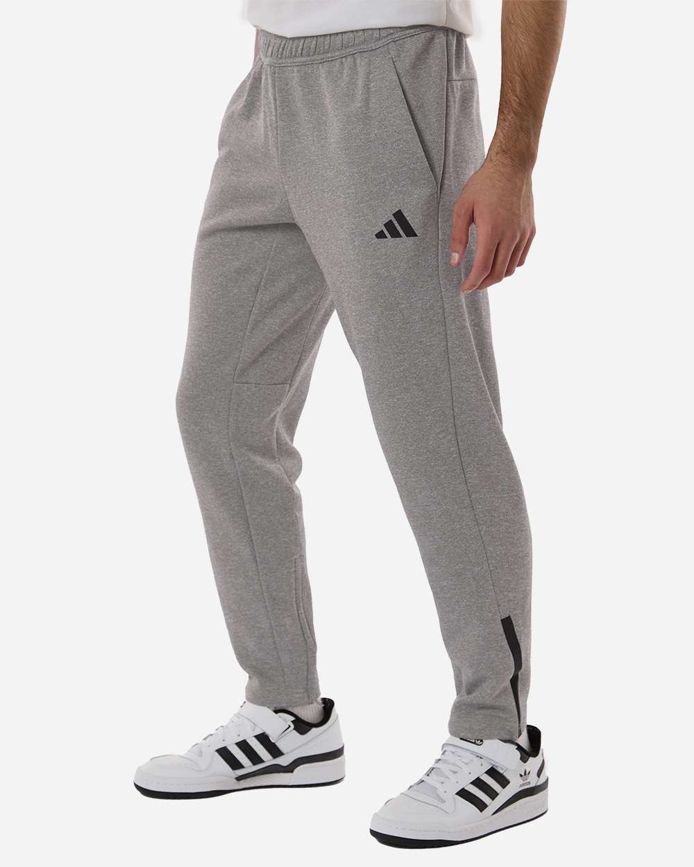 Adidas At218 Men’s Game & Go Fleece 3-bar Sweatpants - Medium Grey Heather