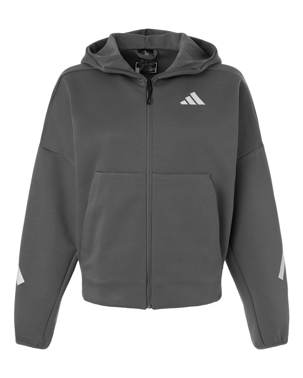 Adidas At221 Women’s Z.n.e Full-zip Hooded Sweatshirt - Team Grey Four White