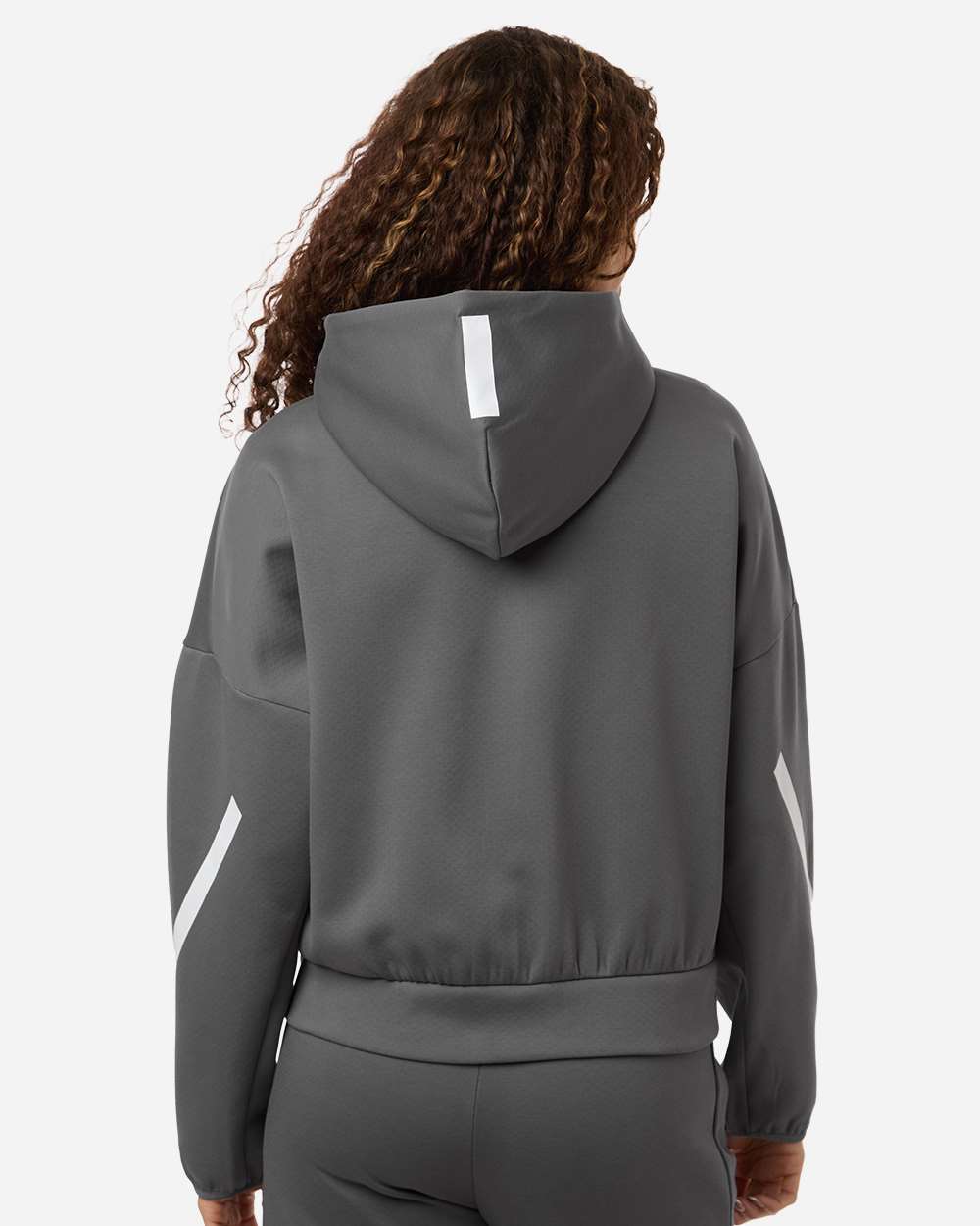 Adidas At221 Women’s Z.n.e Full-zip Hooded Sweatshirt - Team Grey Four White